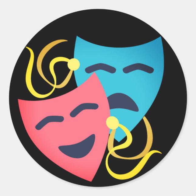 Emotional Masks Classic Round Sticker (Front)