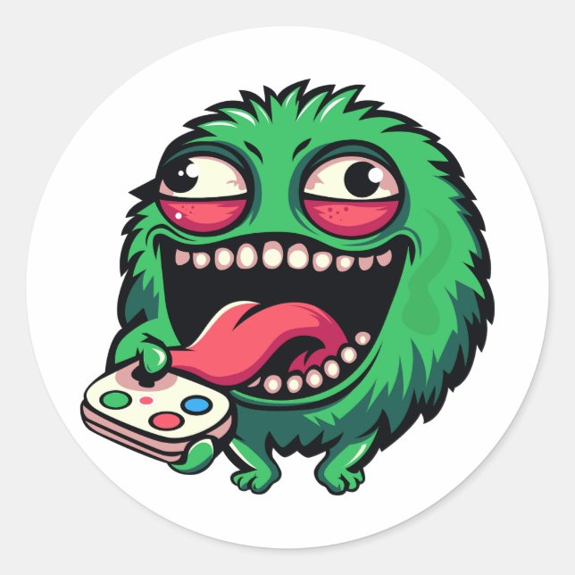 Emotional Monster Classic Round Sticker (Front)