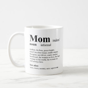 Emotional Mum Definition Black Text Mothers Day Coffee Mug