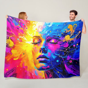 Emotional Radiance Portrait Fleece Blanket
