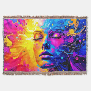 Emotional Radiance Portrait Throw Blanket
