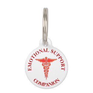 Emotional support animal awareness caduceus pet tag