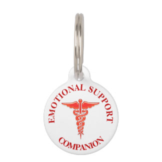 Emotional support animal awareness caduceus pet tag