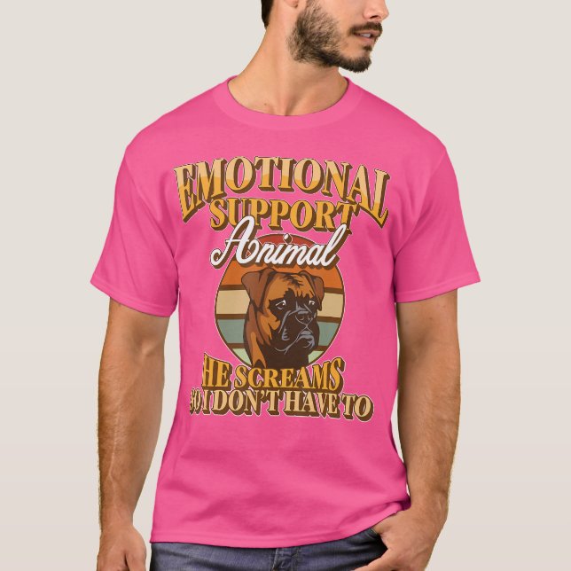 Emotional Support Animal Boxer T-Shirt (Front)