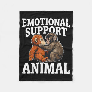 Emotional support animal cute punch monkey plush fleece blanket