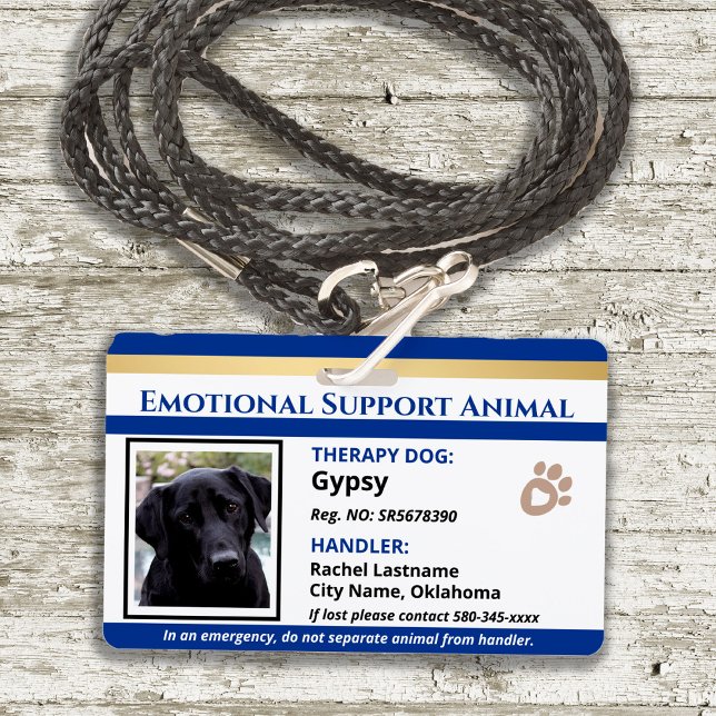 Emotional Support Animal ID One Photo Option Badge ID Badge (Creator Uploaded)