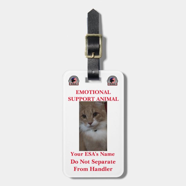 Emotional Support Animal Identification Luggage Ta Tag (Front Vertical)