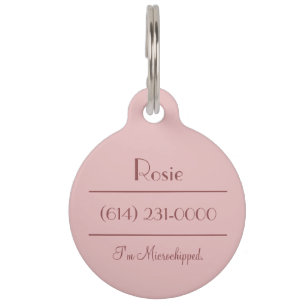Emotional Support Animal Simple Rose Gold Pet Tag