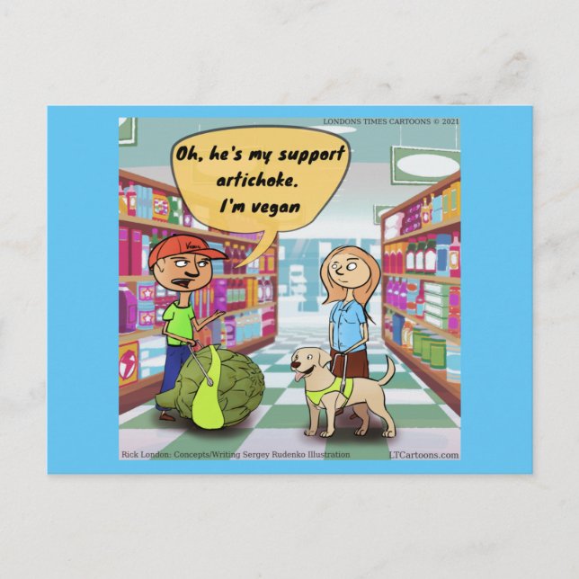 Emotional Support Artichoke Rick London Comic  Postcard (Front)