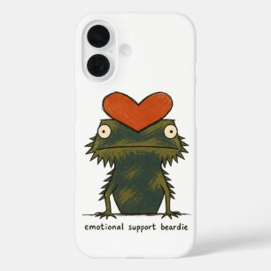 Emotional Support Beardie Bearded Dragon Art iPhone 16 Case