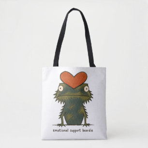 Emotional Support Beardie Bearded Dragon Art Tote Bag