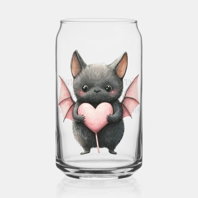 Emotional Support Beverage Bat‑itude Can Glass | C (Front)