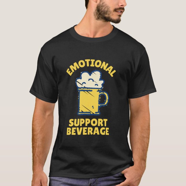 Emotional Support Beverage Funny Beer T Shirt (Front)