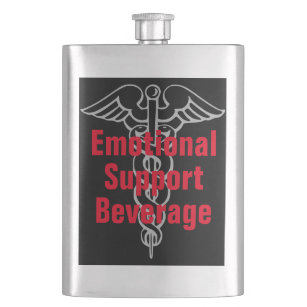 Emotional Support Beverage Funny Liquor Flask