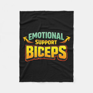 Emotional Support Biceps Funny Gym Bro Humour Fleece Blanket