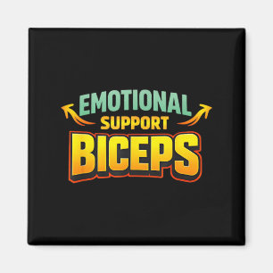 Emotional Support Biceps Funny Gym Bro Humour Magnet
