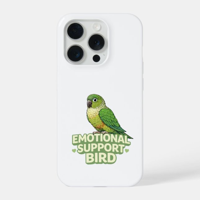 Emotional Support Bird Green Cheek Conure iPhone Case (Back)