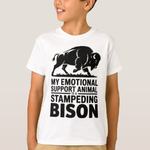 Emotional Support Bison Funny Adhd Anxiety Mental T-Shirt