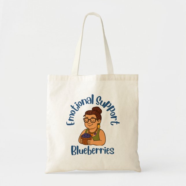 Emotional Support Blueberries Tote Bag (Front)