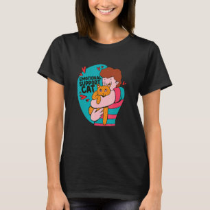 Emotional Support Cat. Hugging Orange Tabby Cat T-Shirt