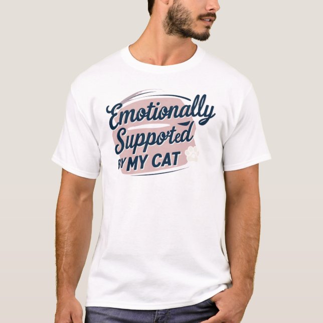 Emotional Support Cat Lover Design T-Shirt (Front)