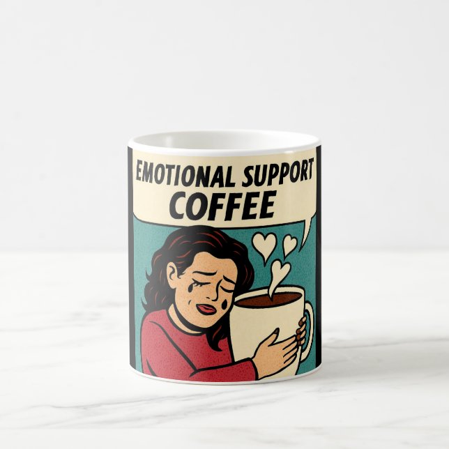 Emotional Support Coffee – Pop Art Comfort Mug (Center)