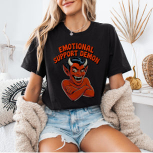 Emotional Support Demon Retro Vintage Funny T-Shirt