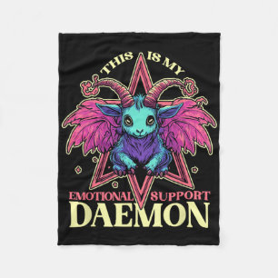 Emotional Support Demon With Cute Goat Daemon Hall Fleece Blanket