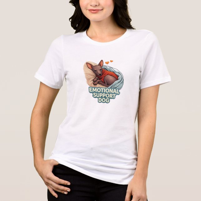 Emotional Support Dog Xoloitzcuintli Tri-Blend Shirt (Front)