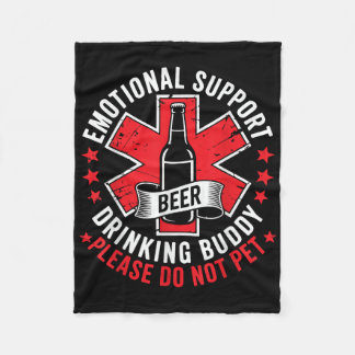 Emotional Support Drinking Buddy Adult Funny Drink Fleece Blanket