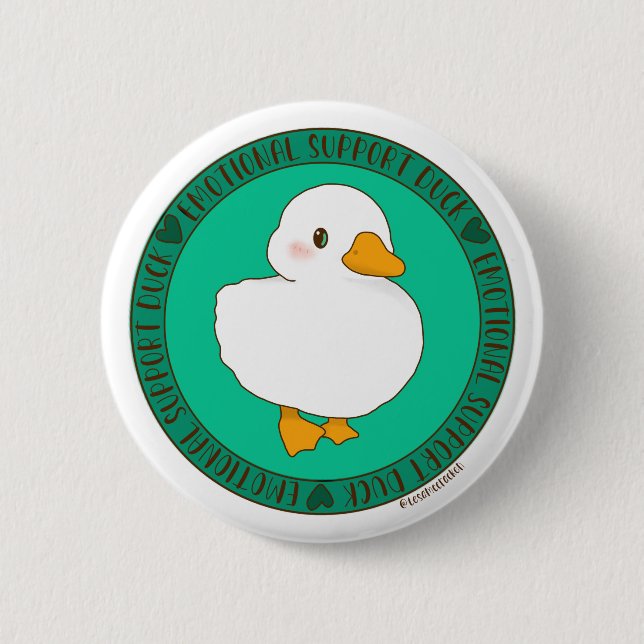 Emotional Support Duck Button (Front)