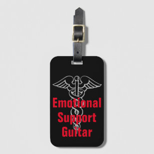 Emotional Support Guitar Funny Luggage Tag