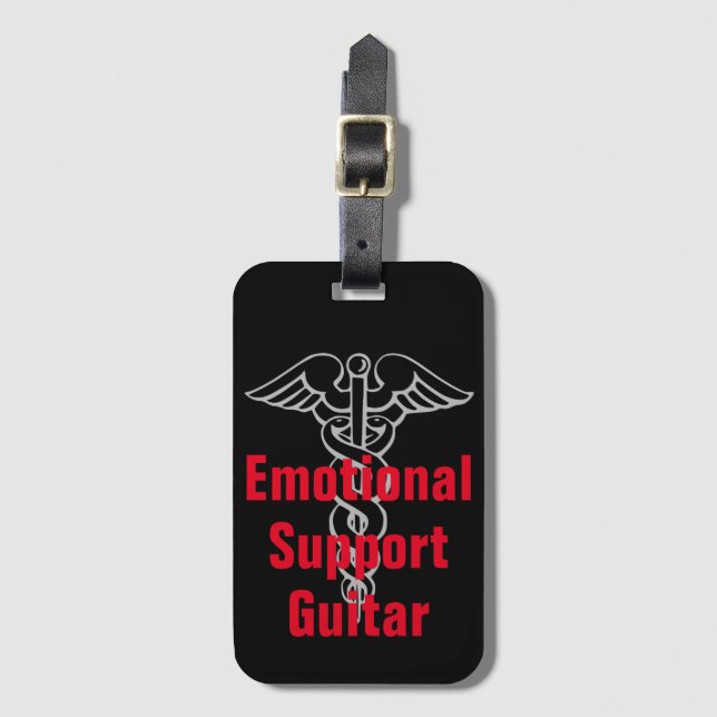 Emotional Support Guitar Funny Luggage Tag (Front Vertical)