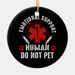 Emotional Support Human Do Not Pet Service Dog Lov Ceramic Tree Decoration