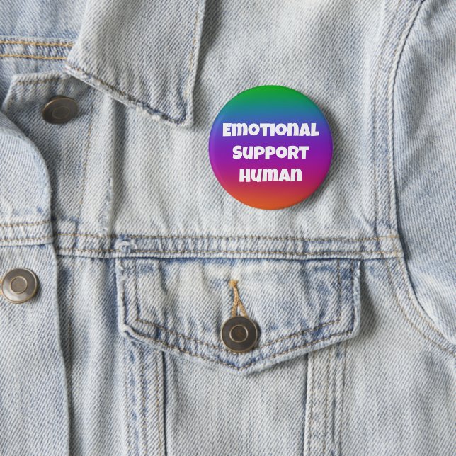 Emotional Support Human Rainbow Button (In Situ)