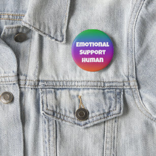 Emotional Support Human Rainbow Button