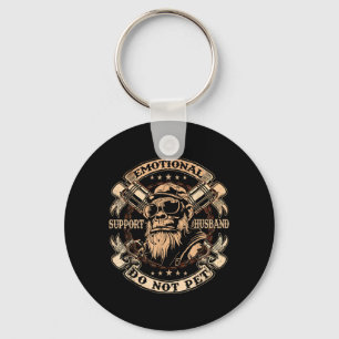 Emotional Support Husband Do Not Pet Funny Monkey Key Ring
