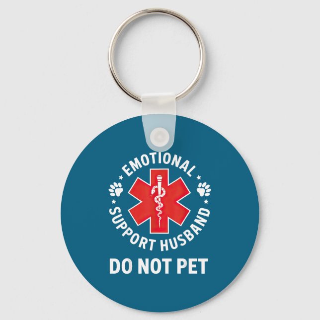 Emotional Support Husband Not Pet Awareness Suppor Key Ring (Front)