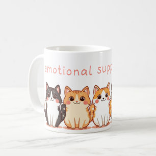 Emotional Support - Kawaii Cutie Kitties - Cat Mom Coffee Mug
