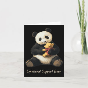 Emotional Support Panda Bear Holding A Cute Bear  Card