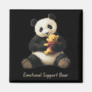 Emotional Support Panda Bear Holding A Cute Bear  Magnet