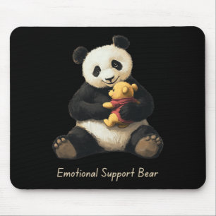 Emotional Support Panda Bear Holding A Cute Bear Mouse Pad