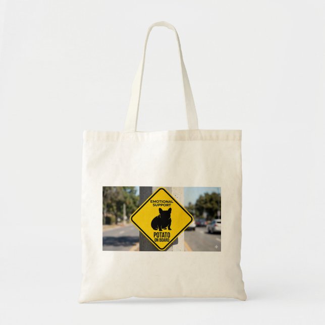 Emotional Support Potato French Bulldog Funny Caut Tote Bag (Front)