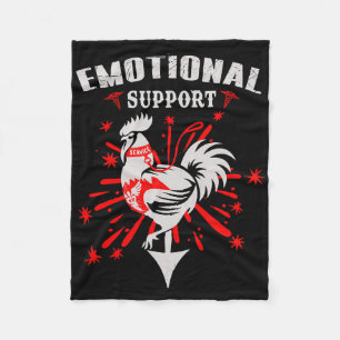 Emotional Support Shirt Chicken Emotional Support Fleece Blanket