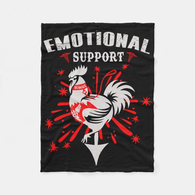 Emotional Support Shirt Chicken Emotional Support  Fleece Blanket (Front)