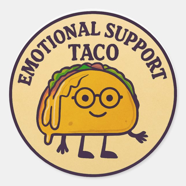 Emotional Support Taco  Classic Round Sticker (Front)