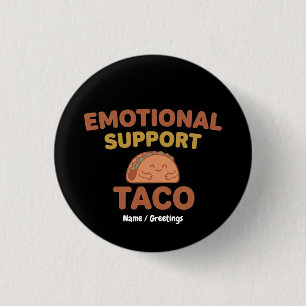 Emotional Support Taco Funny Retro Kawaii Comfort 3 Cm Round Badge