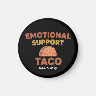 Emotional Support Taco Funny Retro Kawaii Comfort Magnet