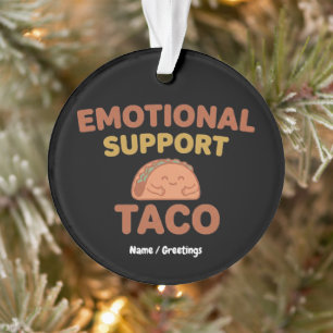 Emotional Support Taco Funny Retro Kawaii Comfort Ornament
