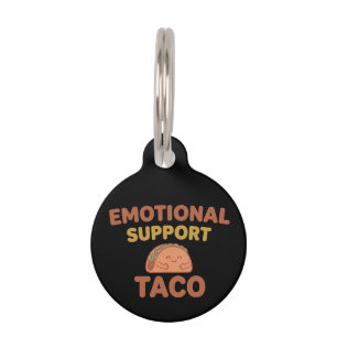 Emotional Support Taco Funny Retro Kawaii Comfort Pet Tag